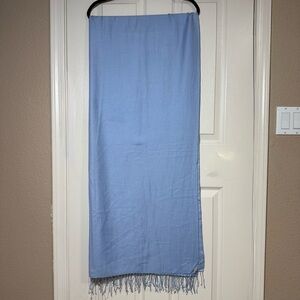 82”*26” Classic PASHMINA Cashmere Silk LightBlue Fringe Shawn Fringed Scarf Soft